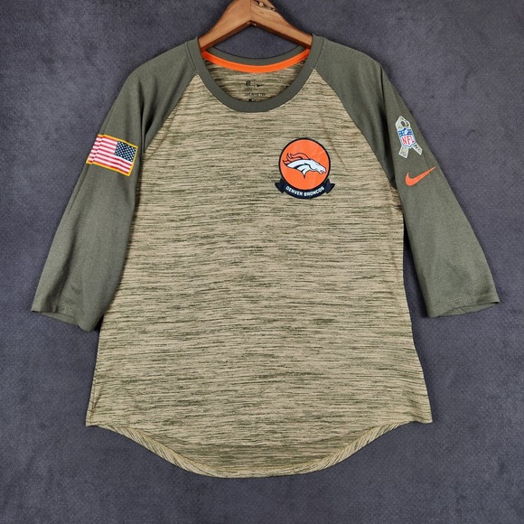 Nike Tops - Denver Broncos Salute to Service Nike Shirt Womens Large Green 3/4 Sleeve Raglan